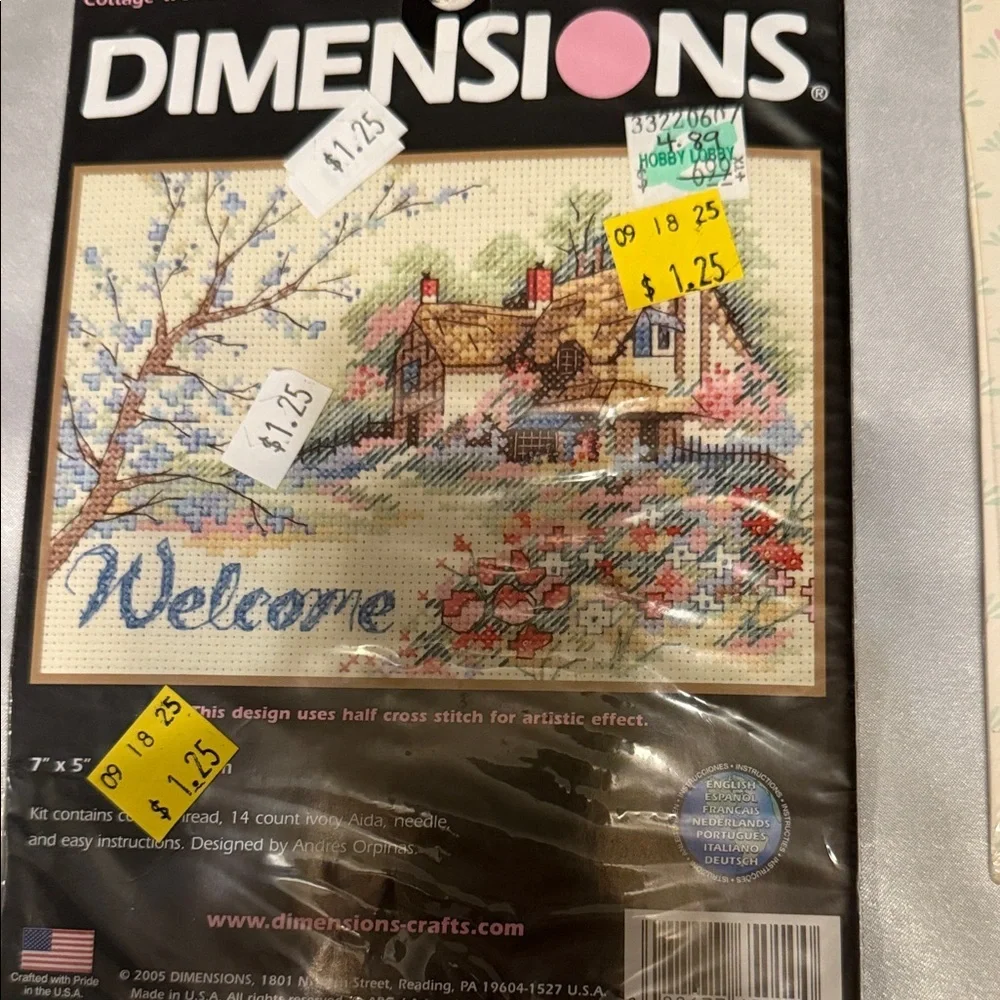 4 Vintage Cross Stitch Kits Set with Various Designs - Picture 3 of 6